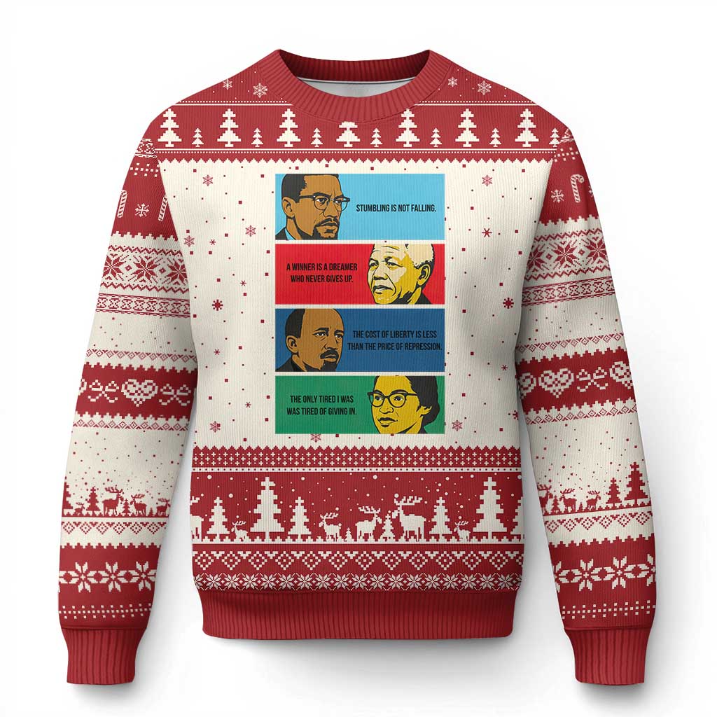 African American Leaders History Quote Gift Ugly Christmas Sweater