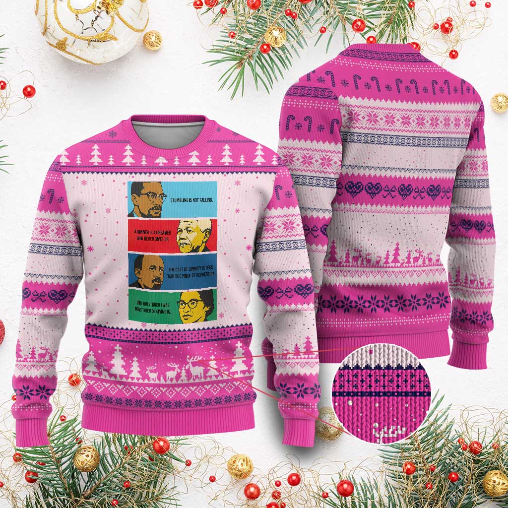 African American Leaders History Quote Gift Ugly Christmas Sweater