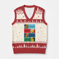 African American Leaders History Quote Gift V-Neck Knit Sweater Vest