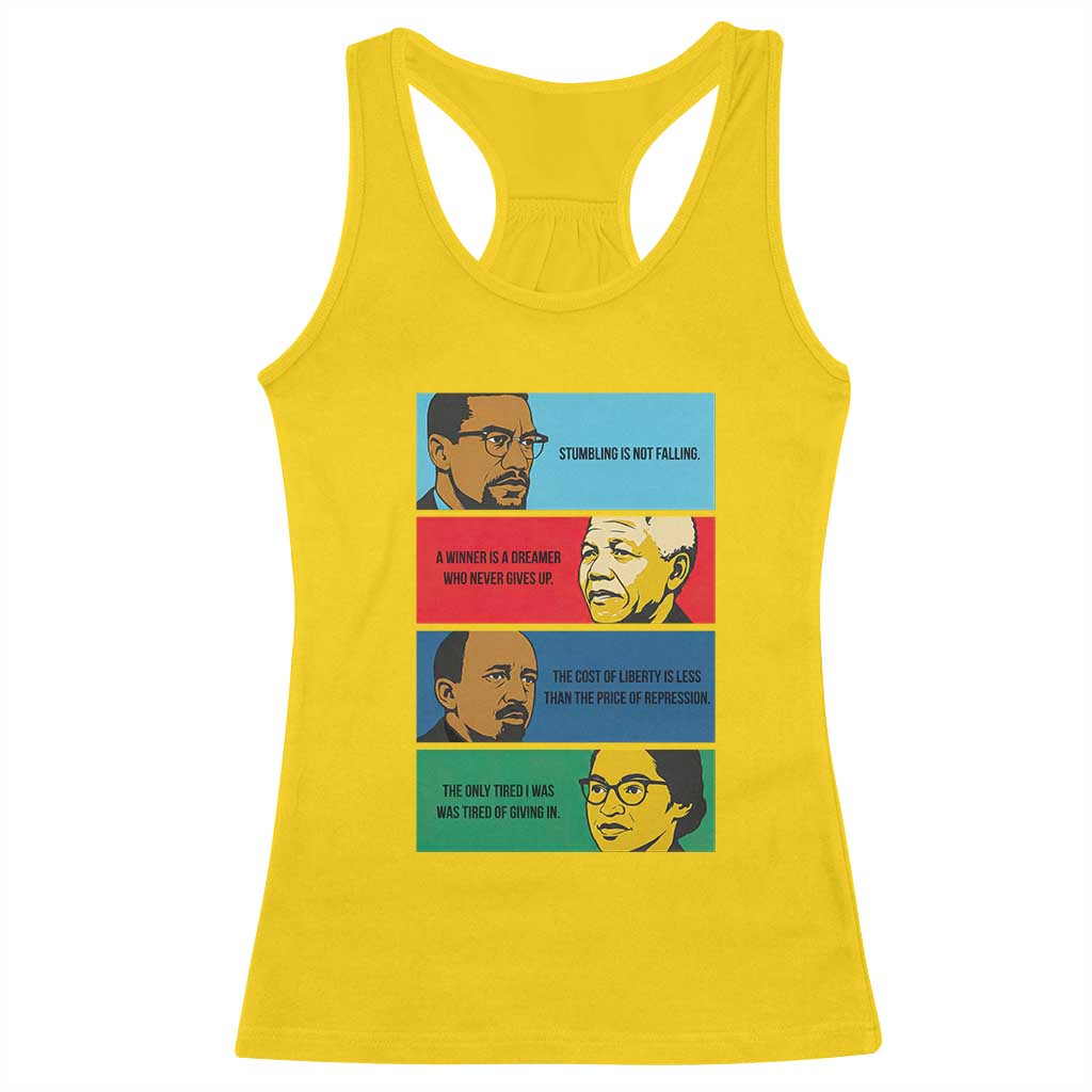 African American Leaders History Quote Gift Racerback Tank Top