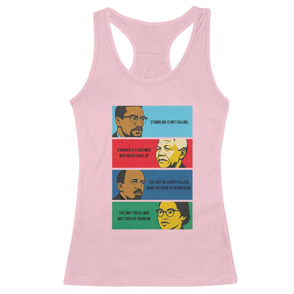 African American Leaders History Quote Gift Racerback Tank Top