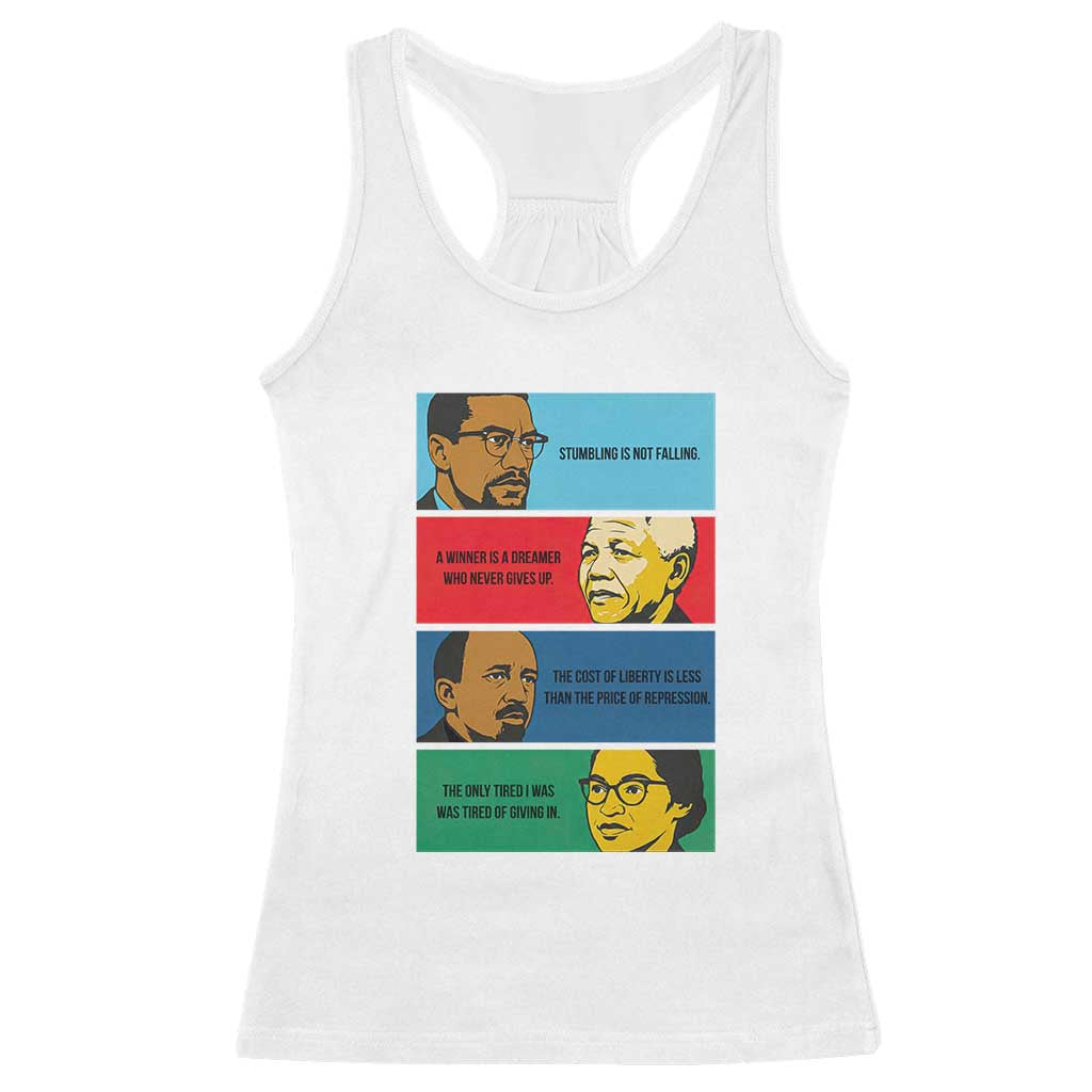 African American Leaders History Quote Gift Racerback Tank Top