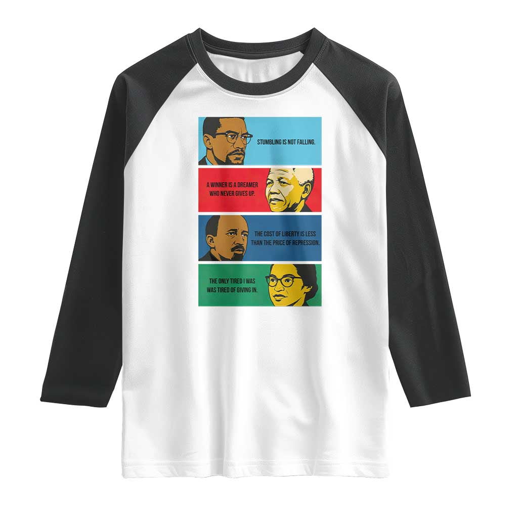 African American Leaders History Quote Gift Raglan Shirt