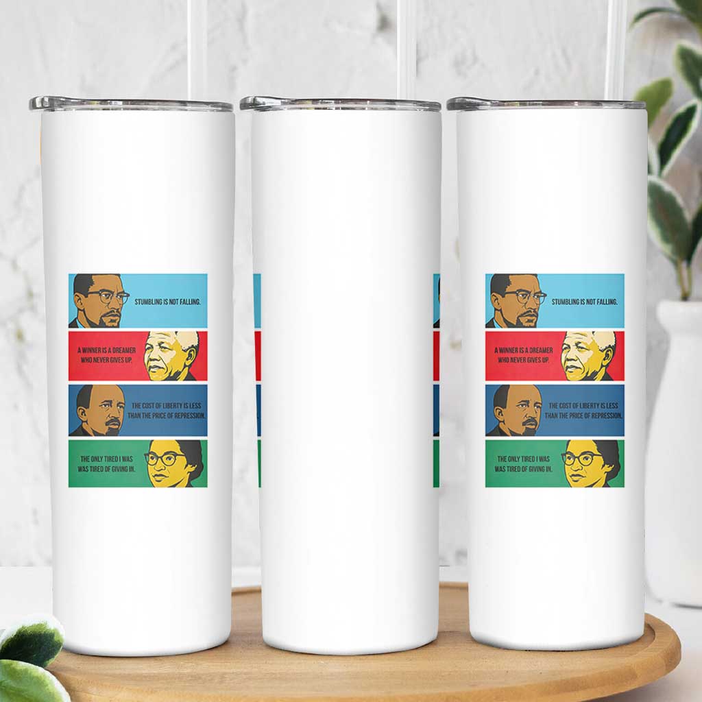 African American Leaders History Quote Gift Skinny Tumbler