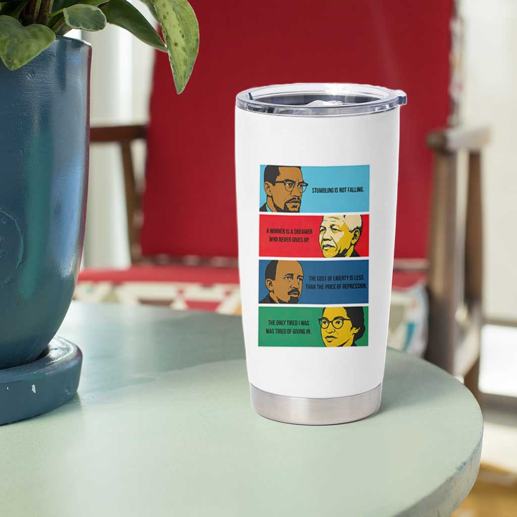 African American Leaders History Quote Gift Tumbler Cup