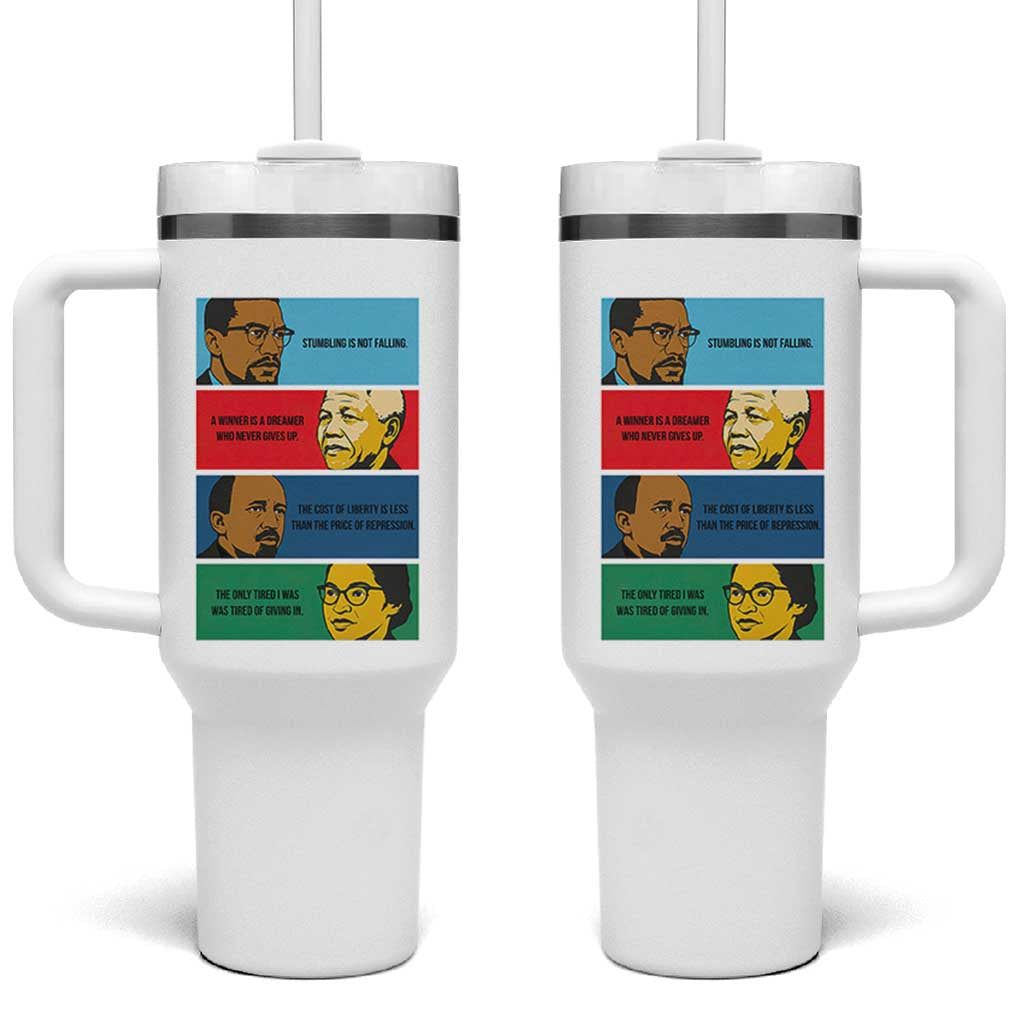 African American Leaders History Quote Gift Tumbler With Handle