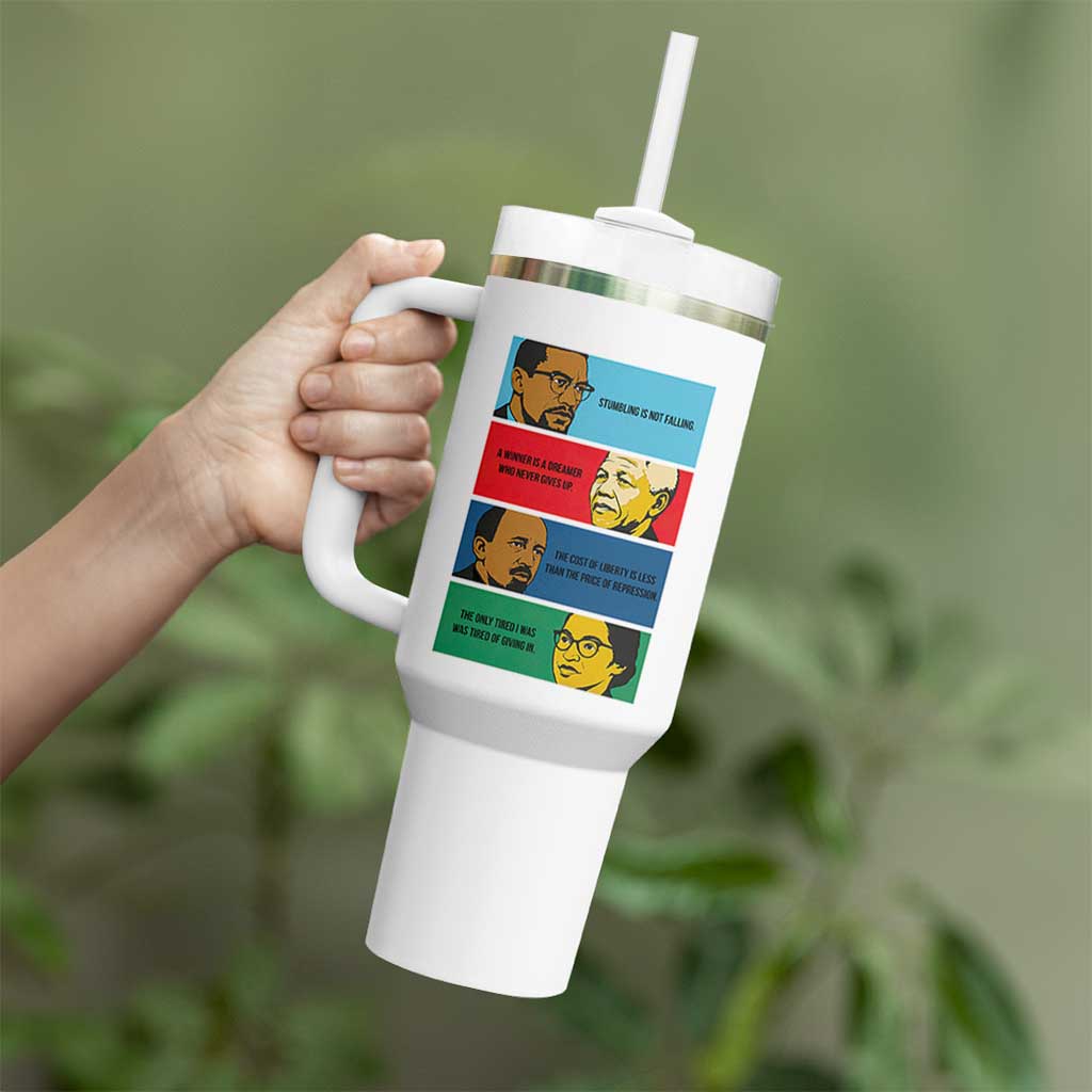 African American Leaders History Quote Gift Tumbler With Handle