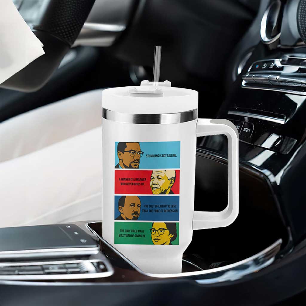 African American Leaders History Quote Gift Tumbler With Handle