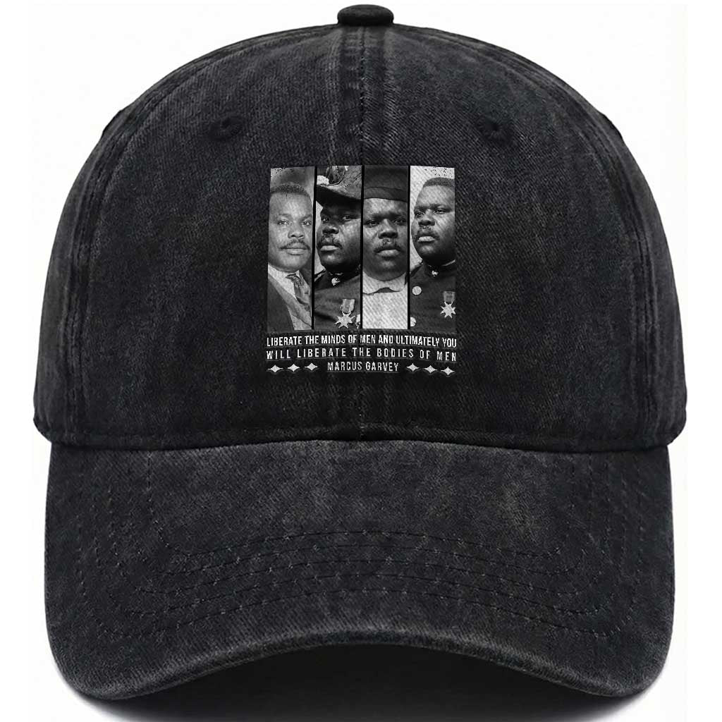 Marcus Garve Quote Washed Cotton Baseball Cap Liberate The Minds Of Men