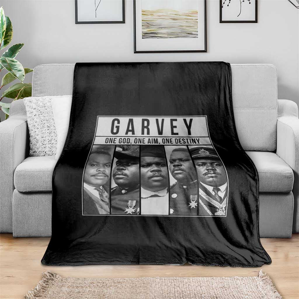 Marcus Garvey Quote Throw Blanket One God One Aim One Destiny