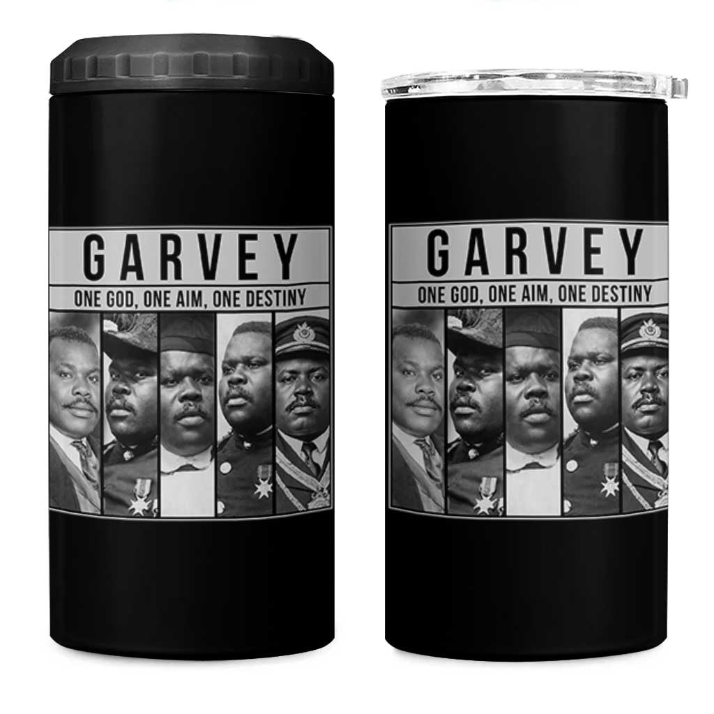 Marcus Garvey Quote 4 in 1 Can Cooler Tumbler One God One Aim One Destiny