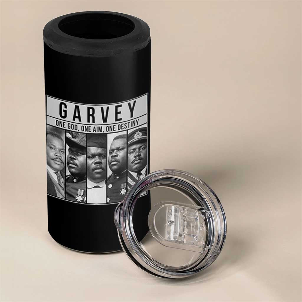 Marcus Garvey Quote 4 in 1 Can Cooler Tumbler One God One Aim One Destiny