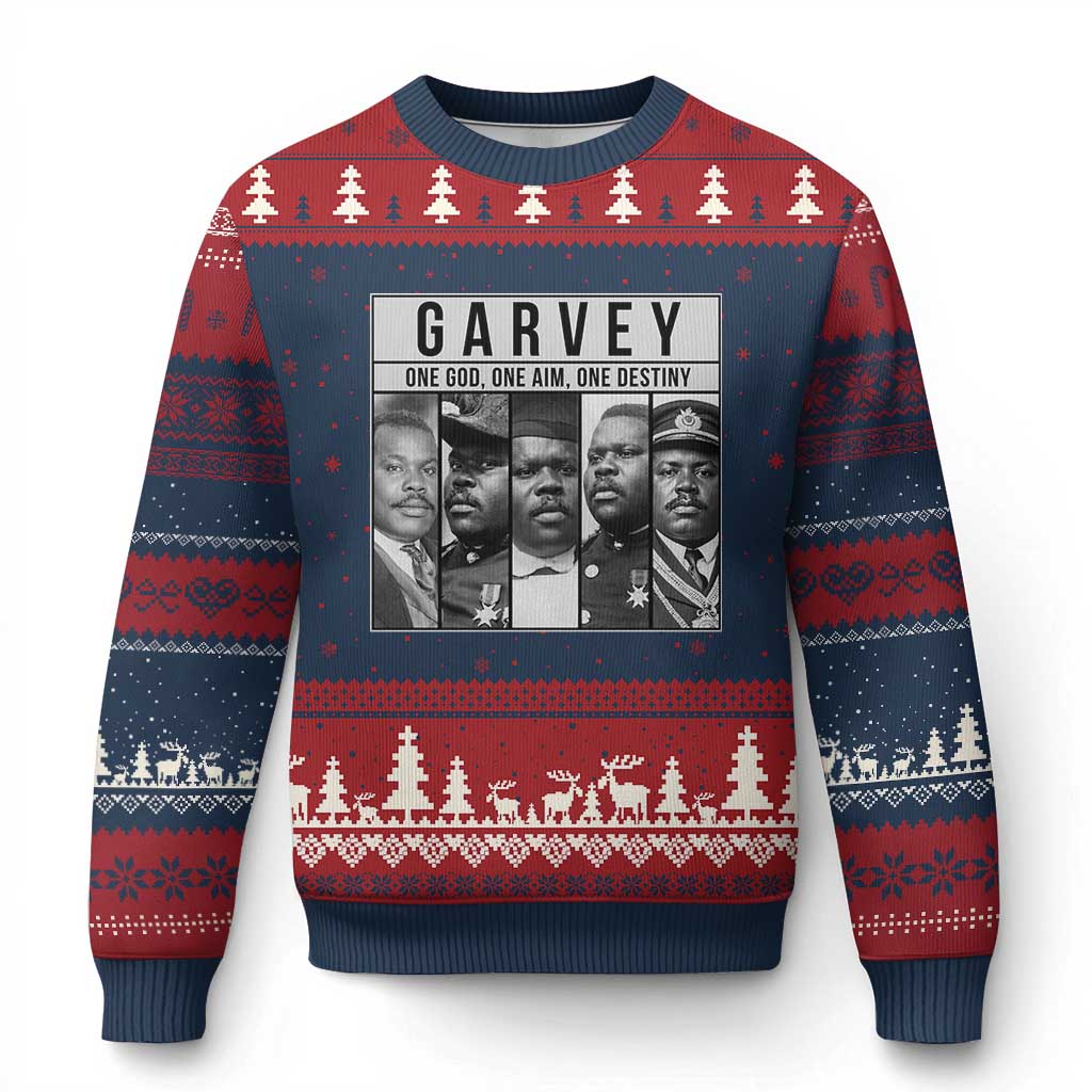 Marcus Garvey Quote Ugly Christmas Sweater One God One Aim One Destiny