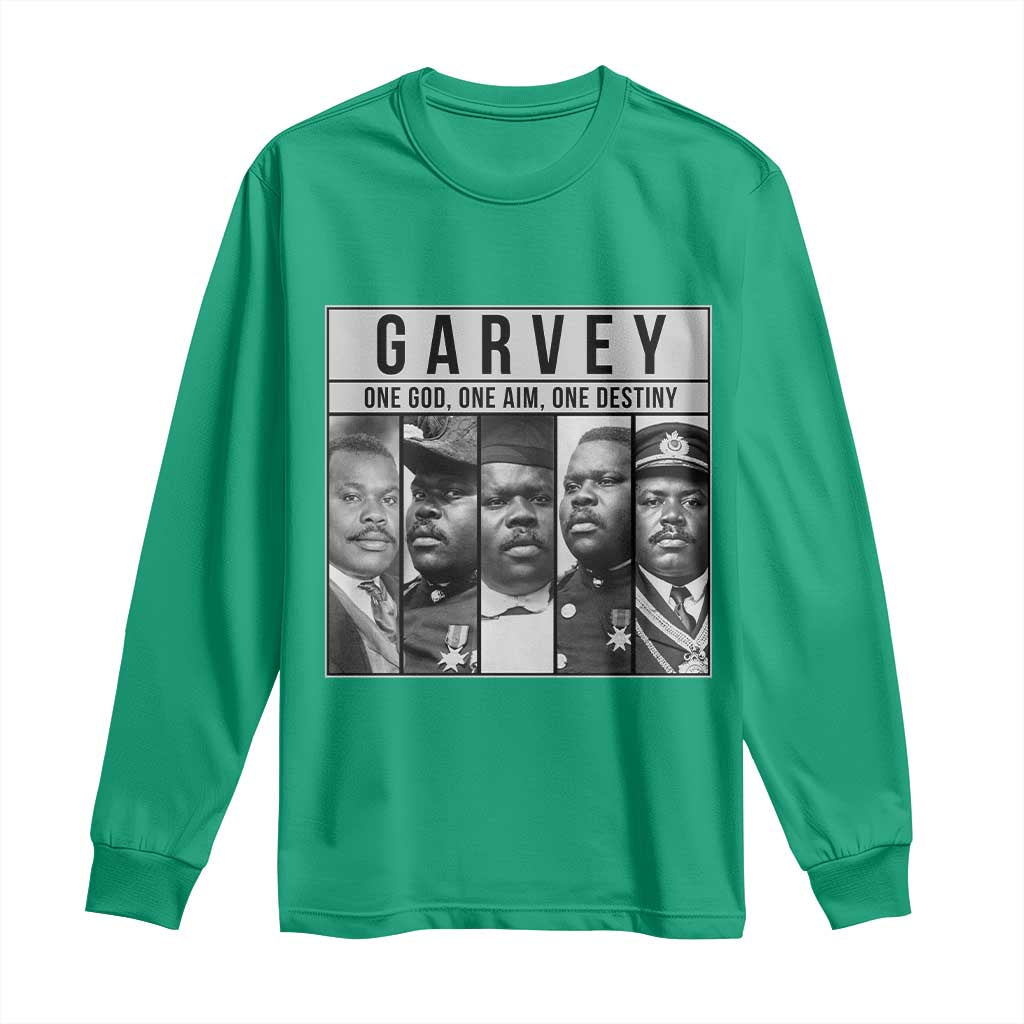 Marcus Garvey Quote Long Sleeve Shirt One God One Aim One Destiny