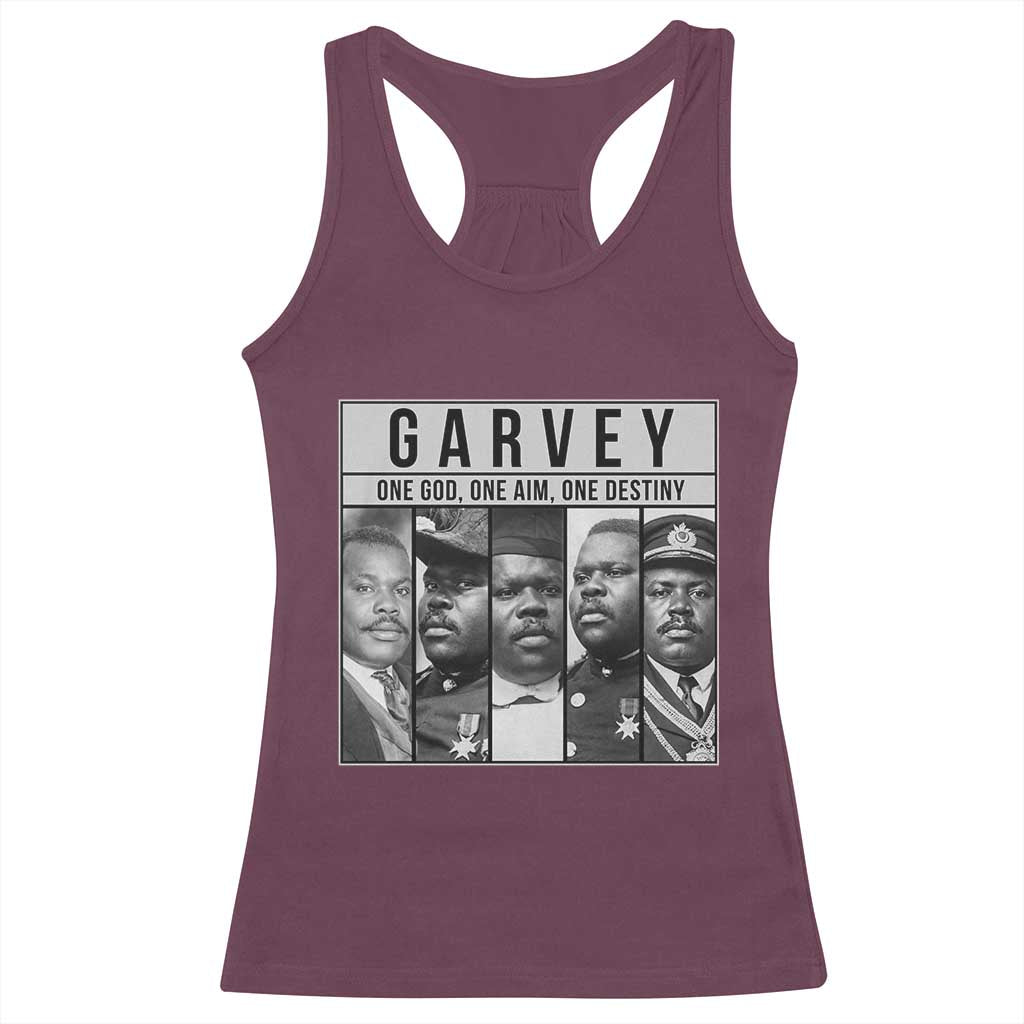 Marcus Garvey Quote Racerback Tank Top One God One Aim One Destiny