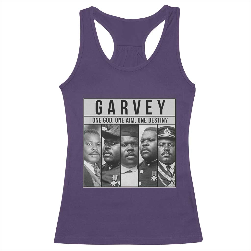 Marcus Garvey Quote Racerback Tank Top One God One Aim One Destiny