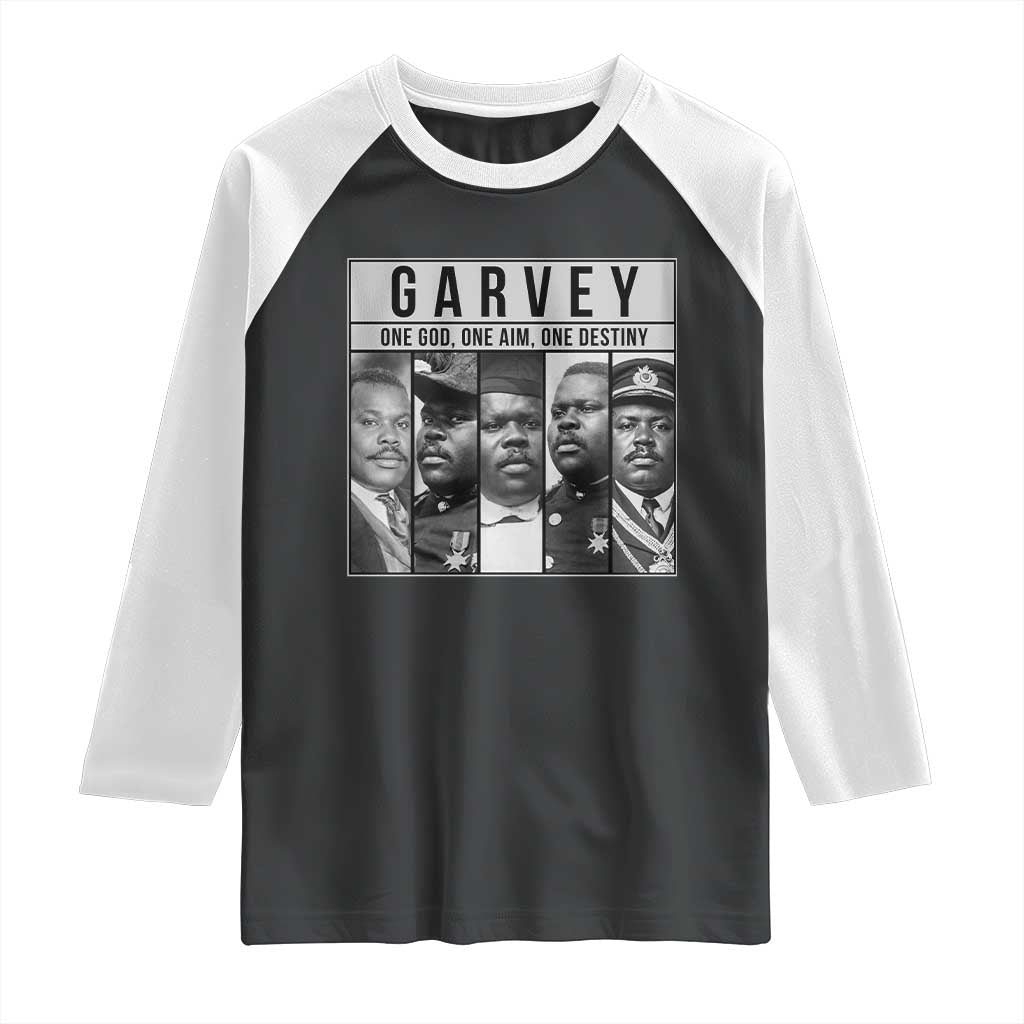 Marcus Garvey Quote Raglan Shirt One God One Aim One Destiny