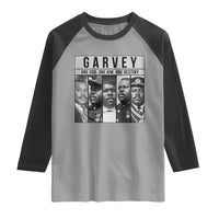 Marcus Garvey Quote Raglan Shirt One God One Aim One Destiny