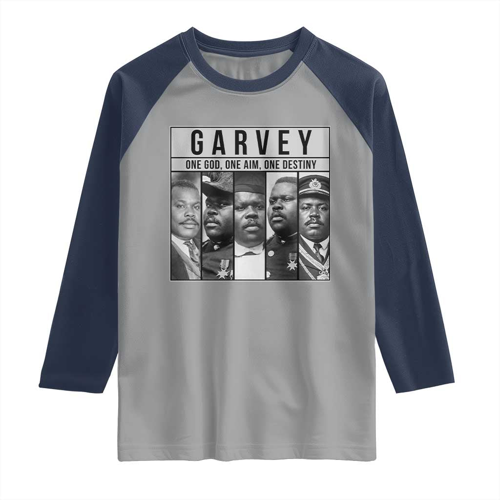Marcus Garvey Quote Raglan Shirt One God One Aim One Destiny