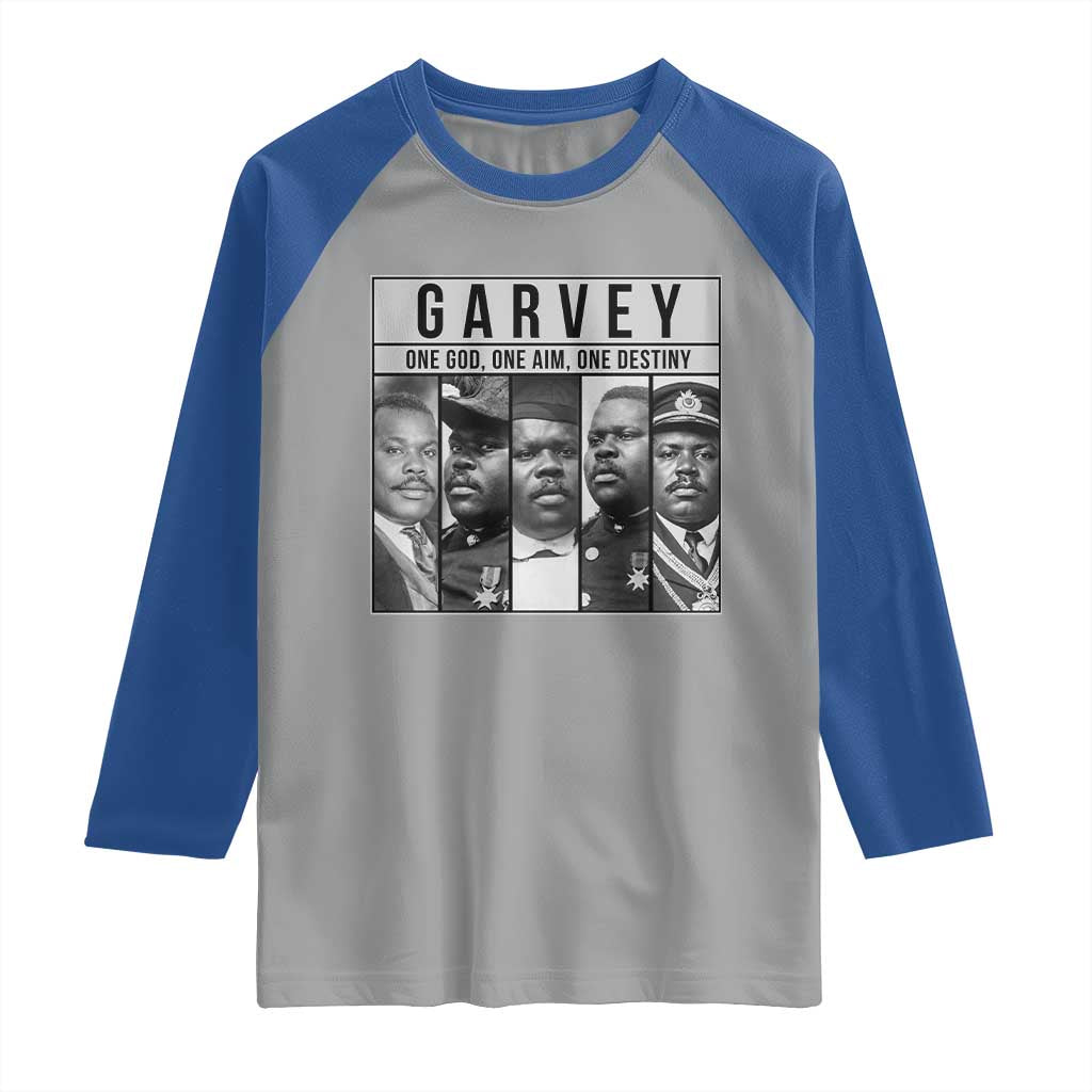 Marcus Garvey Quote Raglan Shirt One God One Aim One Destiny