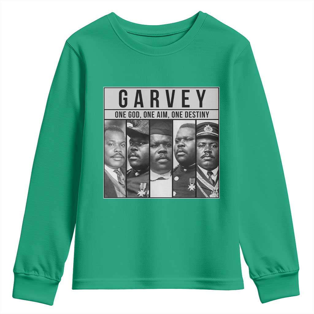 Marcus Garvey Quote Youth Sweatshirt One God One Aim One Destiny