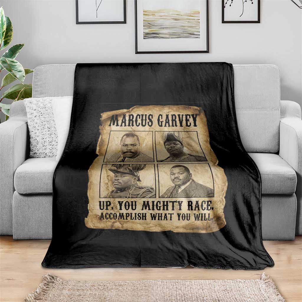 Vintage Marcus Garvey Throw Blanket Up You Mighty Race Quote