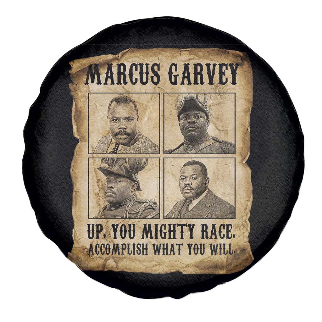 Vintage Marcus Garvey Spare Tire Cover Up You Mighty Race Quote