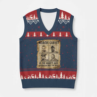 Vintage Marcus Garvey V-Neck Knit Sweater Vest Up You Mighty Race Quote