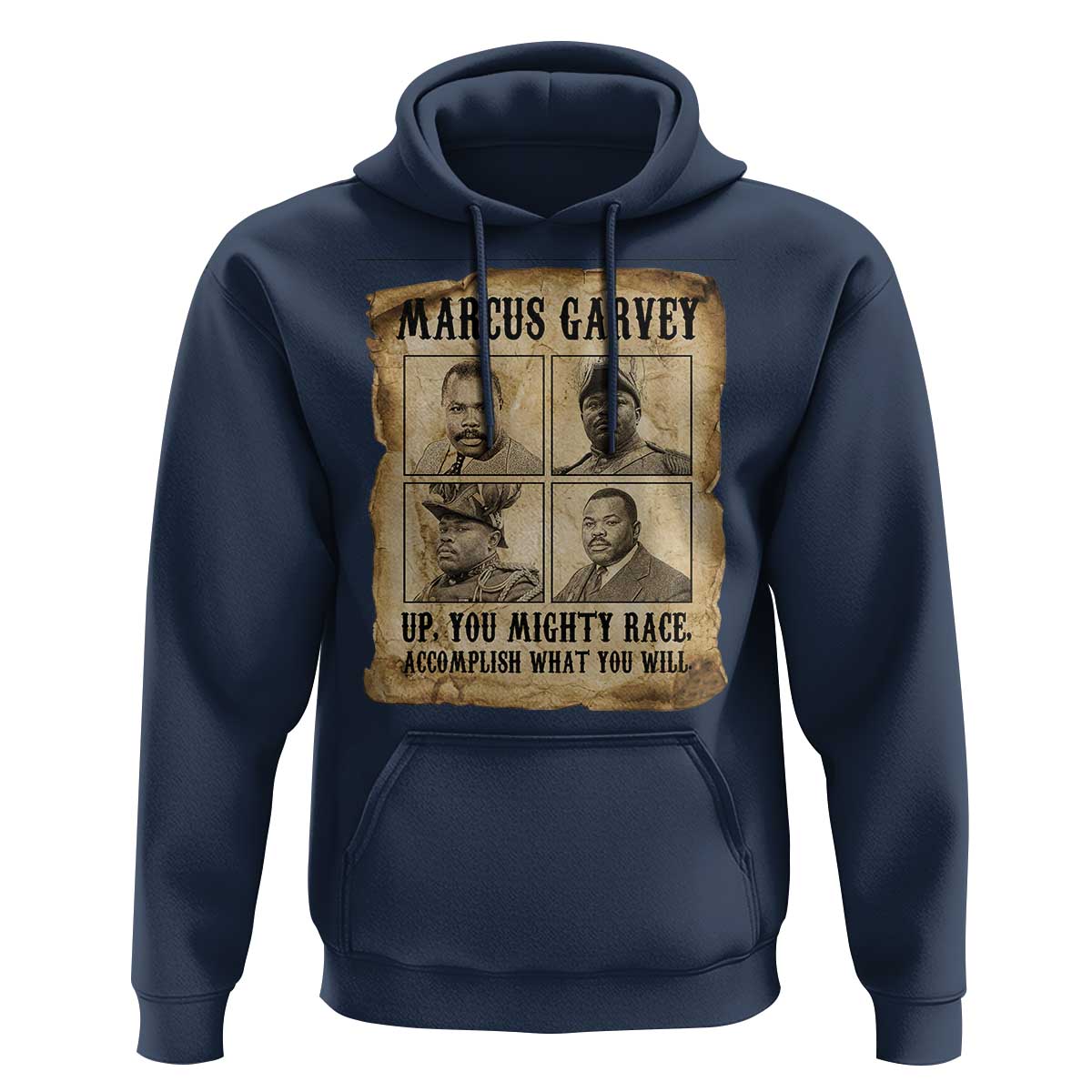Vintage Marcus Garvey Hoodie Up You Mighty Race Quote