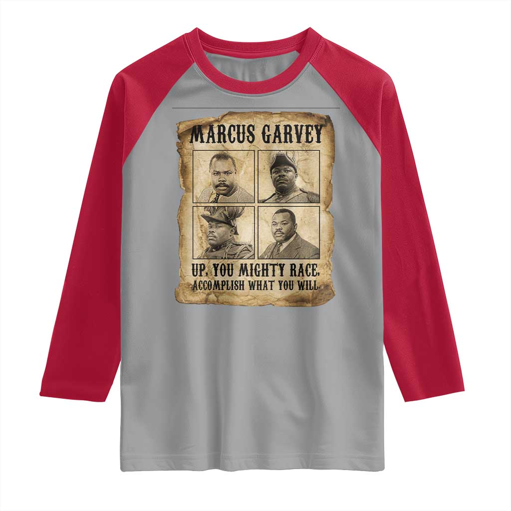 Vintage Marcus Garvey Raglan Shirt Up You Mighty Race Quote
