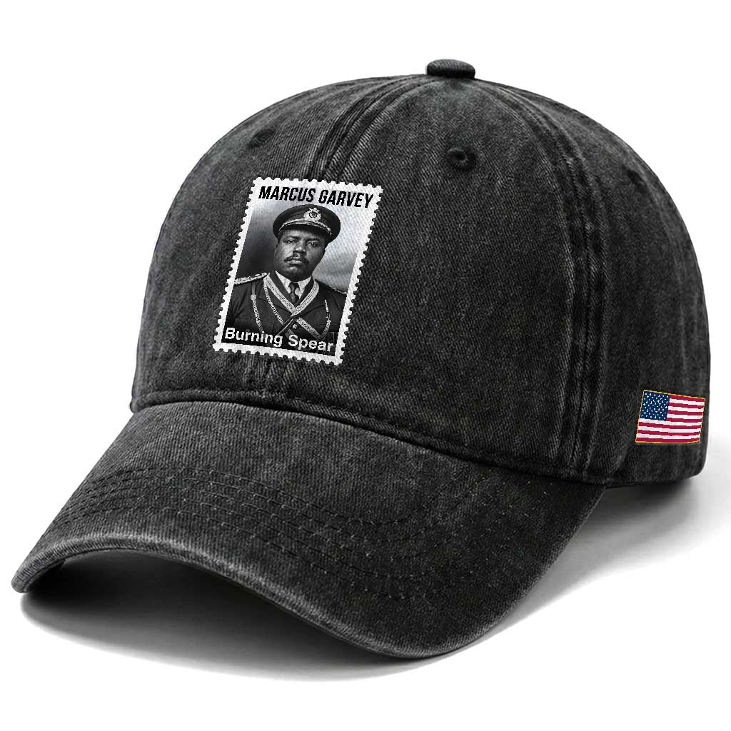 Marcus Garvey Washed Cotton Baseball Cap Jamaican National Hero Legacy Gift