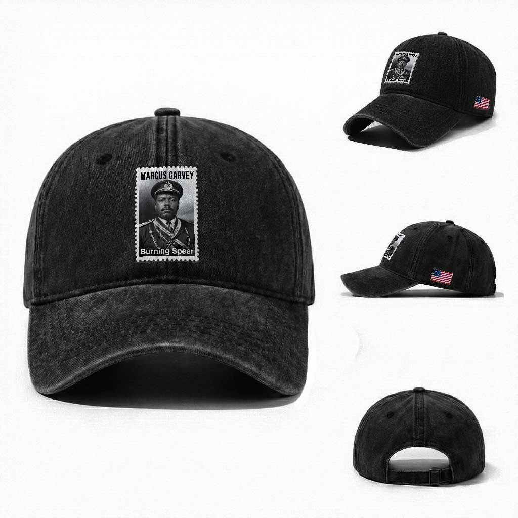 Marcus Garvey Washed Cotton Baseball Cap Jamaican National Hero Legacy Gift