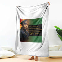 Marcus Garvey Pan African Flag Throw Blanket A People Without Knowledge Of Their Past Quote
