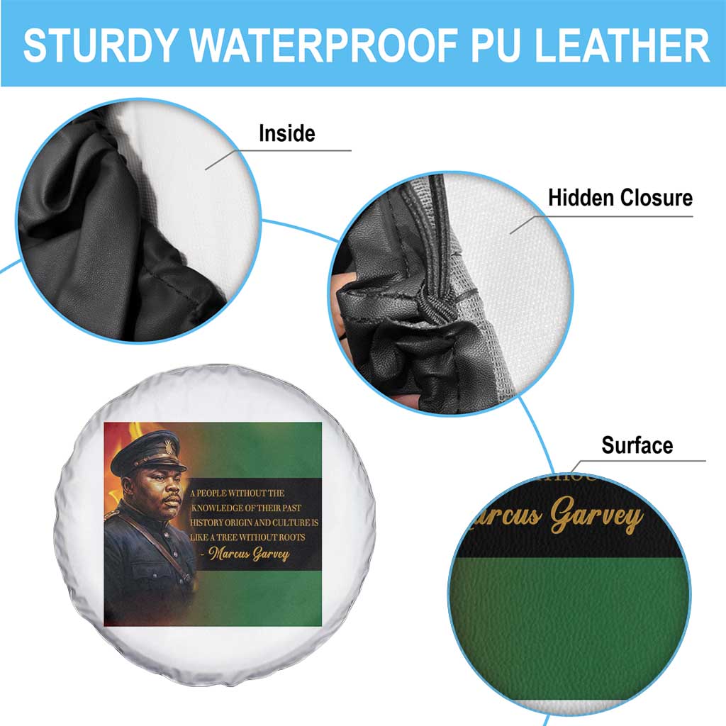Marcus Garvey Pan African Flag Spare Tire Cover A People Without Knowledge Of Their Past Quote