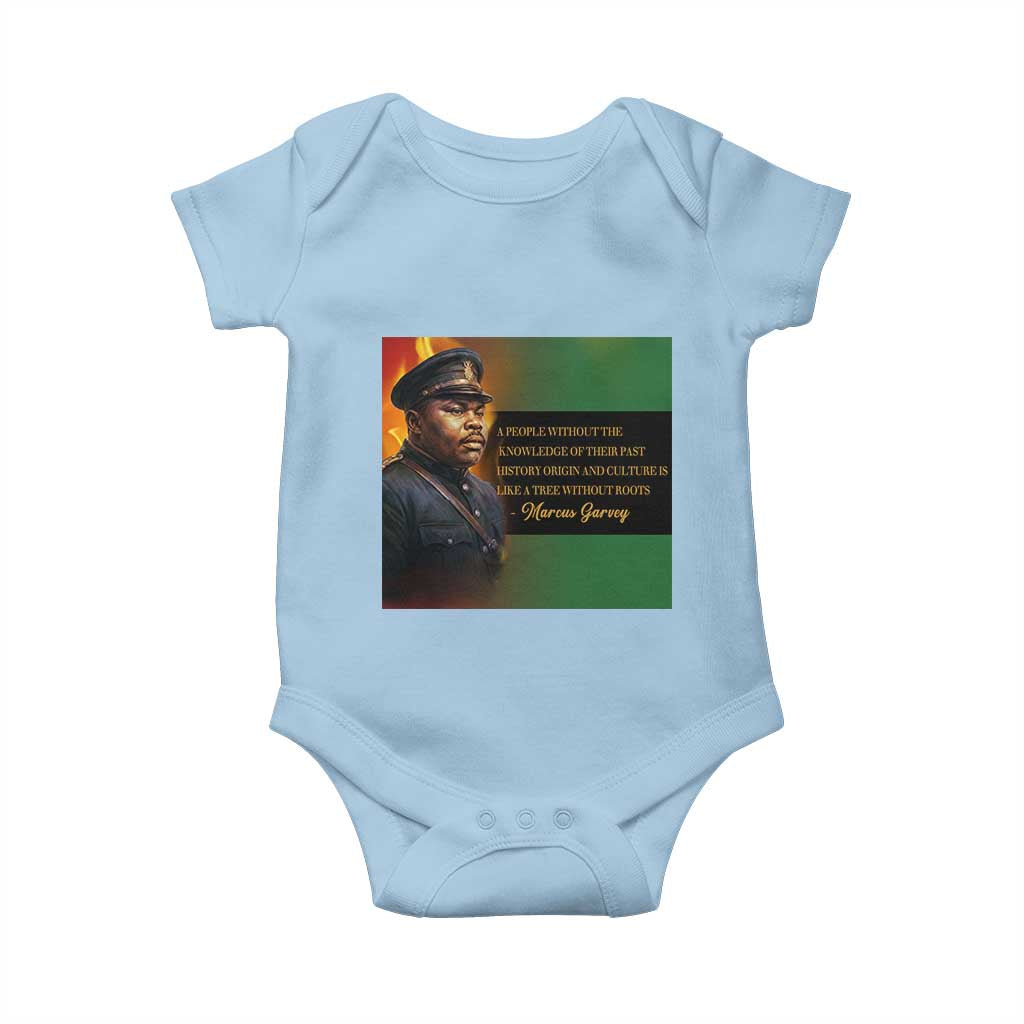 Marcus Garvey Pan African Flag Baby Onesie A People Without Knowledge Of Their Past Quote