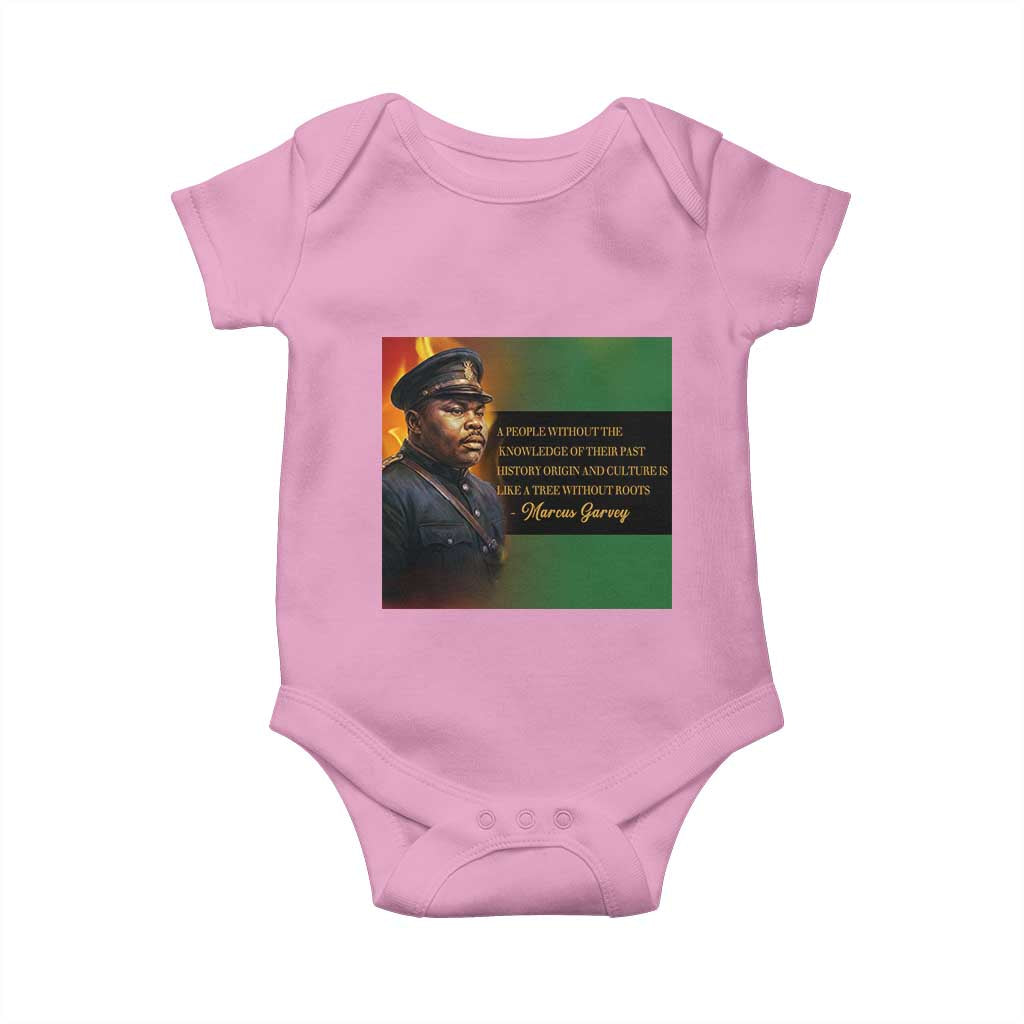Marcus Garvey Pan African Flag Baby Onesie A People Without Knowledge Of Their Past Quote