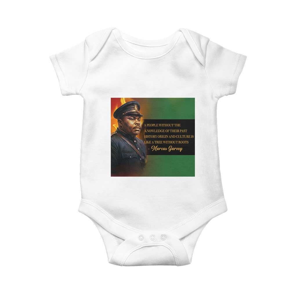 Marcus Garvey Pan African Flag Baby Onesie A People Without Knowledge Of Their Past Quote