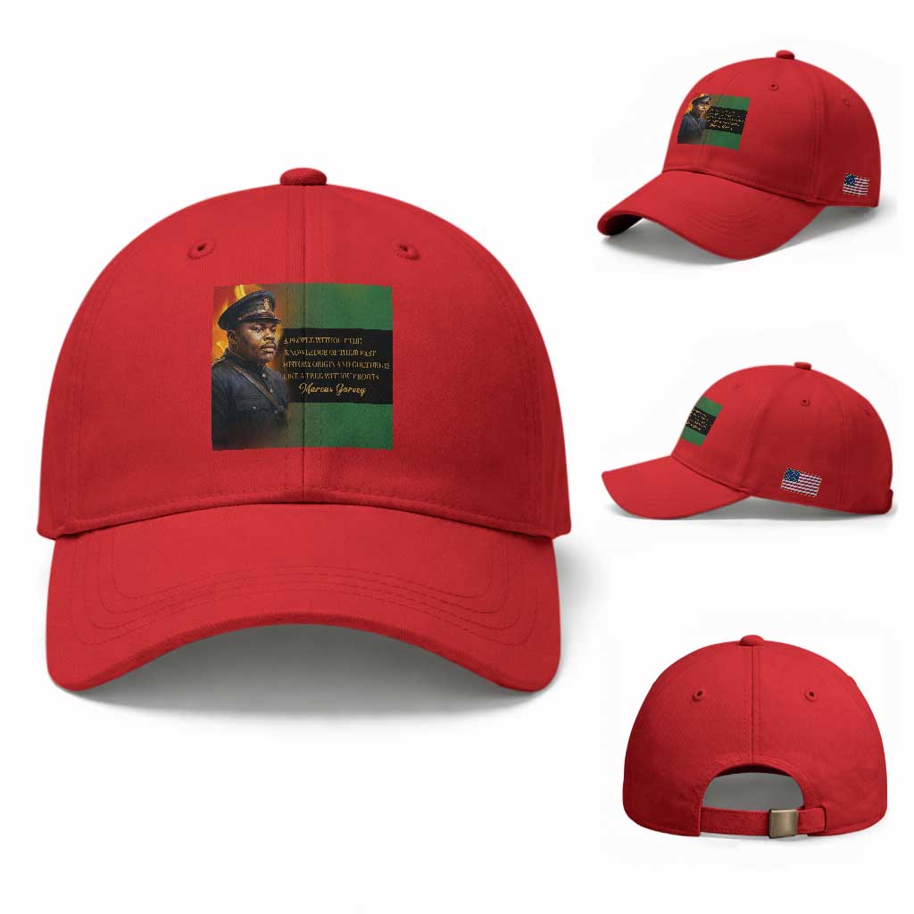 Marcus Garvey Pan African Flag Baseball Cap A People Without Knowledge Of Their Past Quote