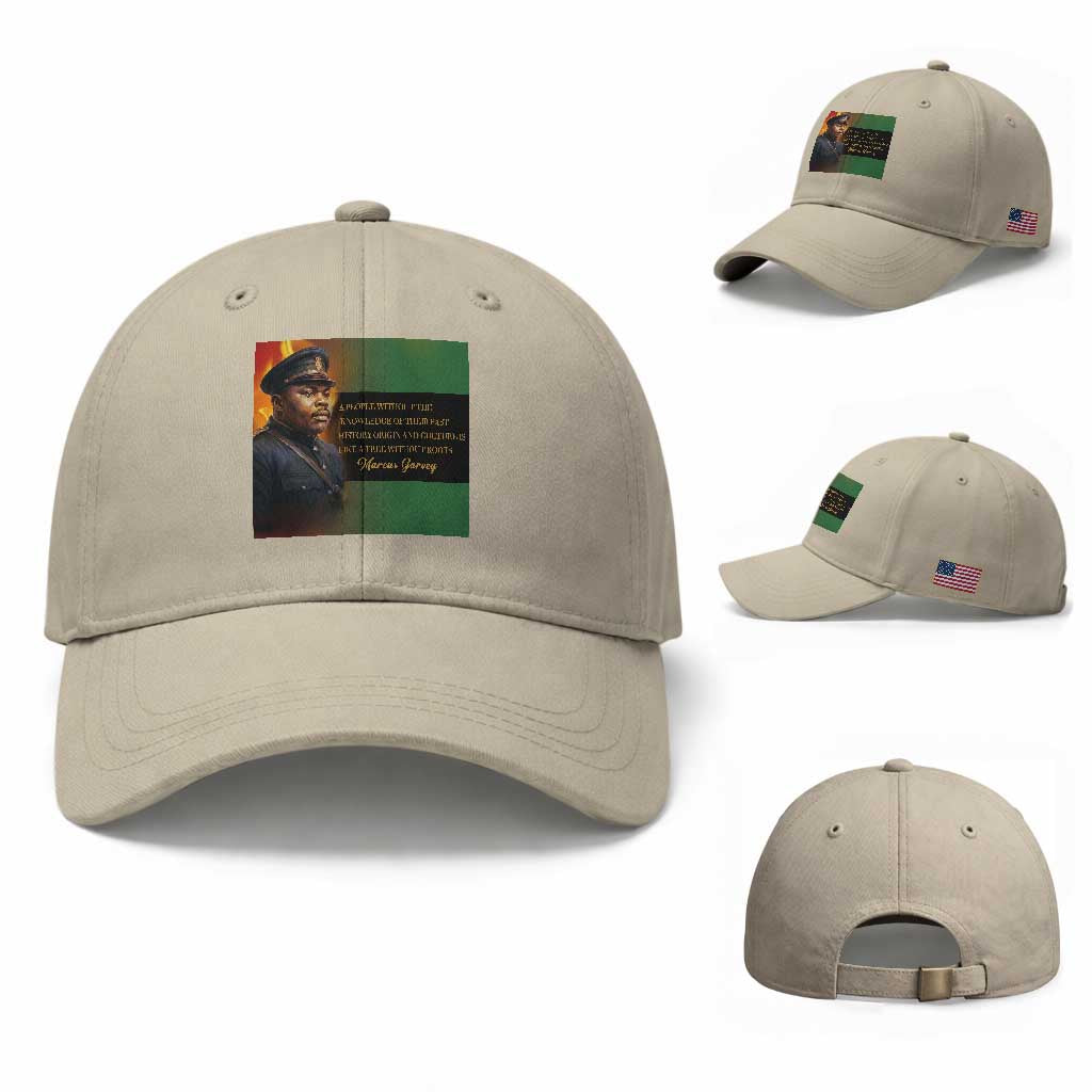 Marcus Garvey Pan African Flag Baseball Cap A People Without Knowledge Of Their Past Quote