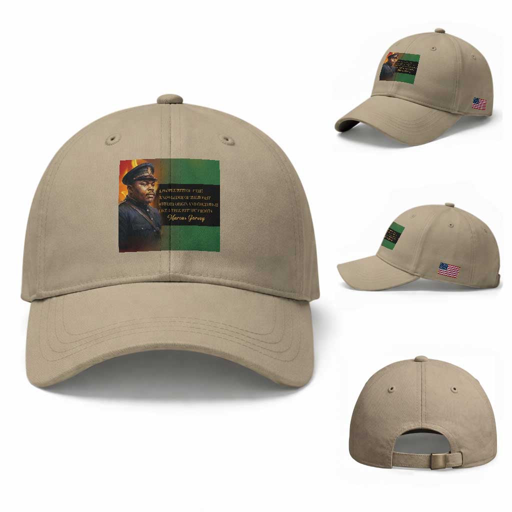 Marcus Garvey Pan African Flag Baseball Cap A People Without Knowledge Of Their Past Quote