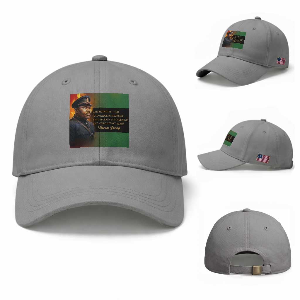 Marcus Garvey Pan African Flag Baseball Cap A People Without Knowledge Of Their Past Quote