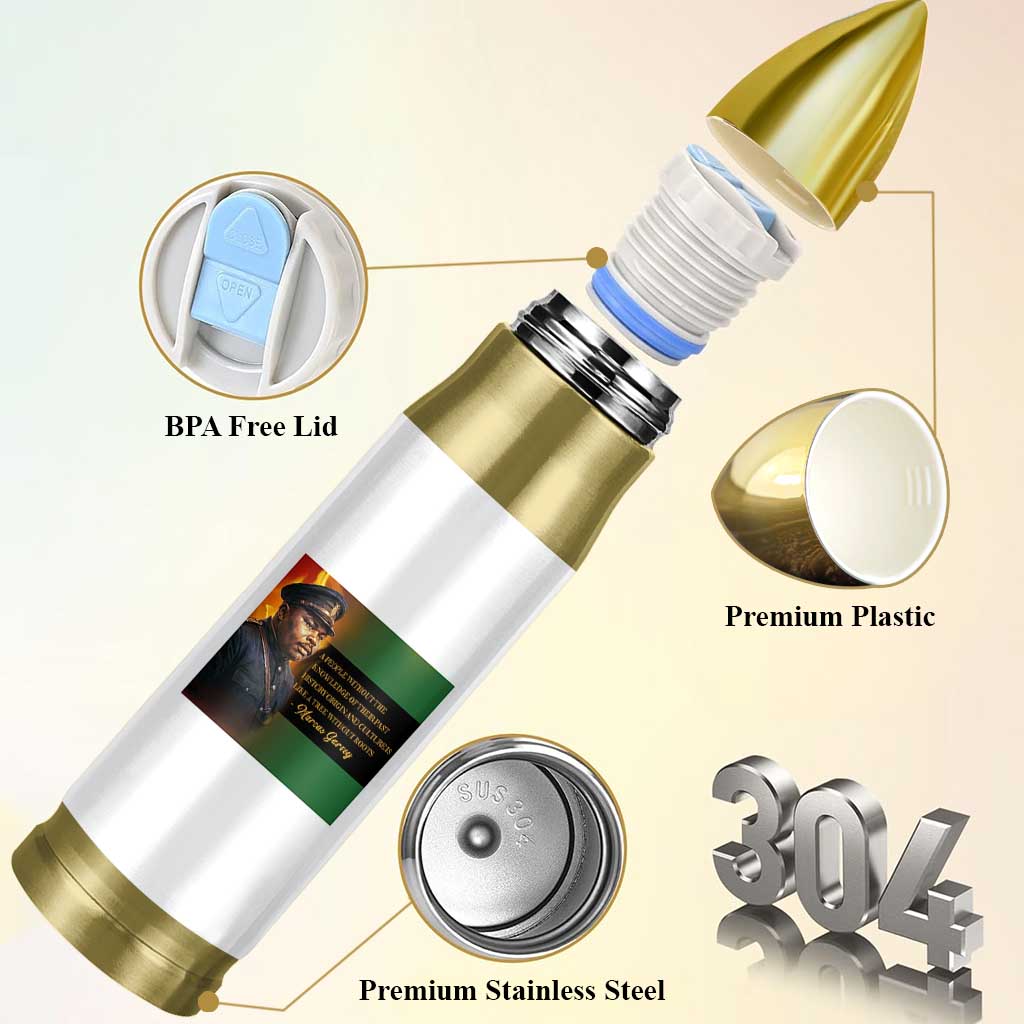 Marcus Garvey Pan African Flag Bullet Tumbler A People Without Knowledge Of Their Past Quote