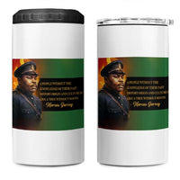Marcus Garvey Pan African Flag 4 in 1 Can Cooler Tumbler A People Without Knowledge Of Their Past Quote