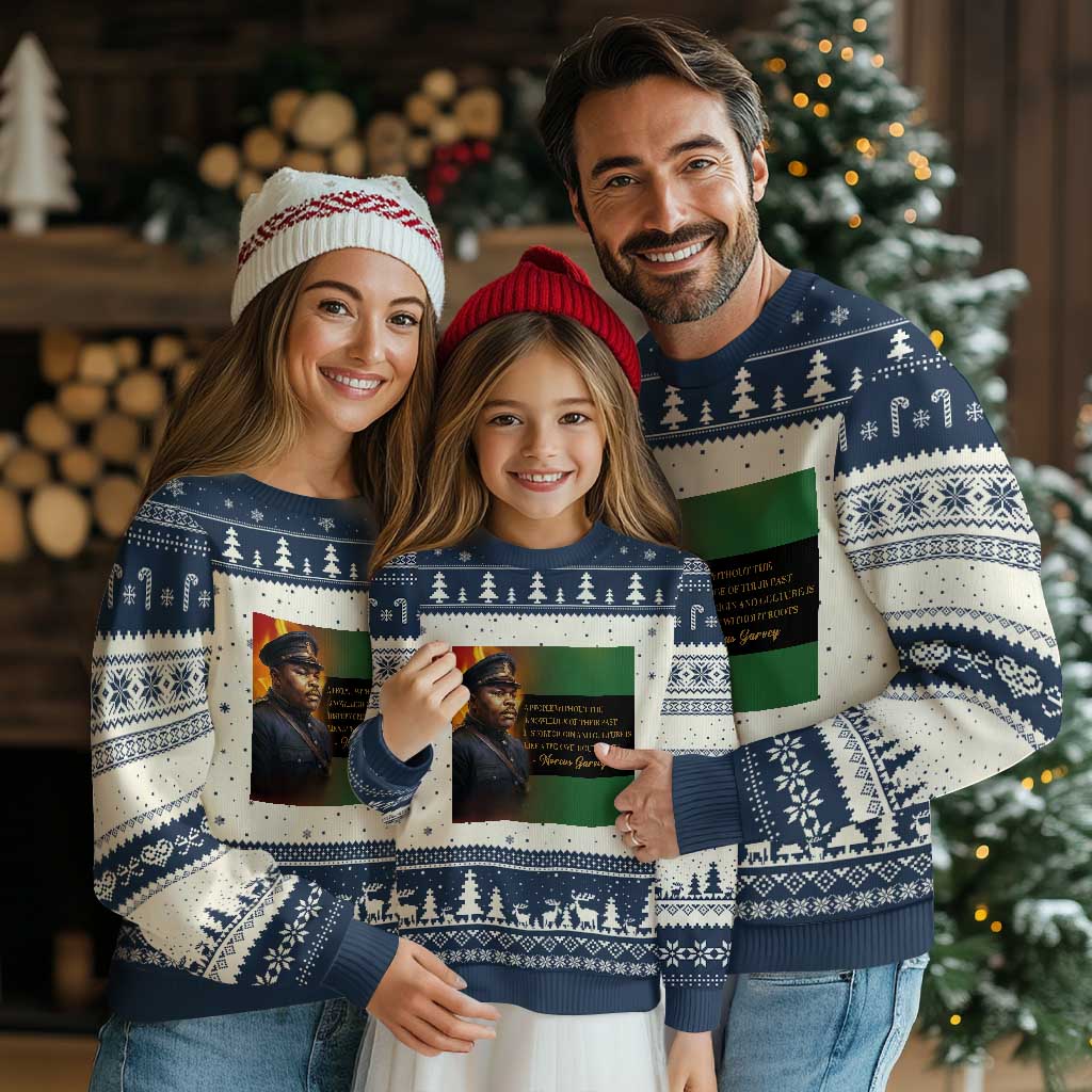 Marcus Garvey Pan African Flag Ugly Christmas Sweater A People Without Knowledge Of Their Past Quote