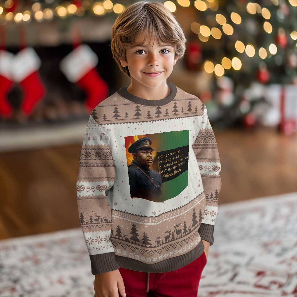 Marcus Garvey Pan African Flag Ugly Christmas Sweater A People Without Knowledge Of Their Past Quote