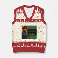 Marcus Garvey Pan African Flag V-Neck Knit Sweater Vest A People Without Knowledge Of Their Past Quote
