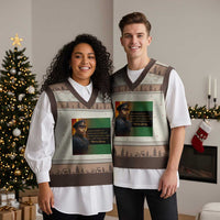 Marcus Garvey Pan African Flag V-Neck Knit Sweater Vest A People Without Knowledge Of Their Past Quote
