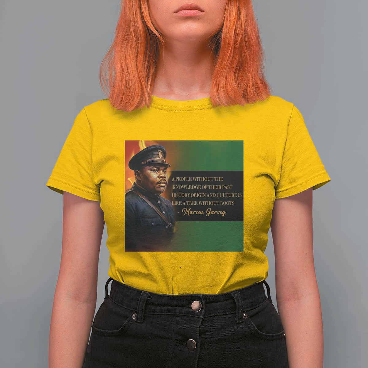 Marcus Garvey Pan African Flag T Shirt For Women A People Without Knowledge Of Their Past Quote
