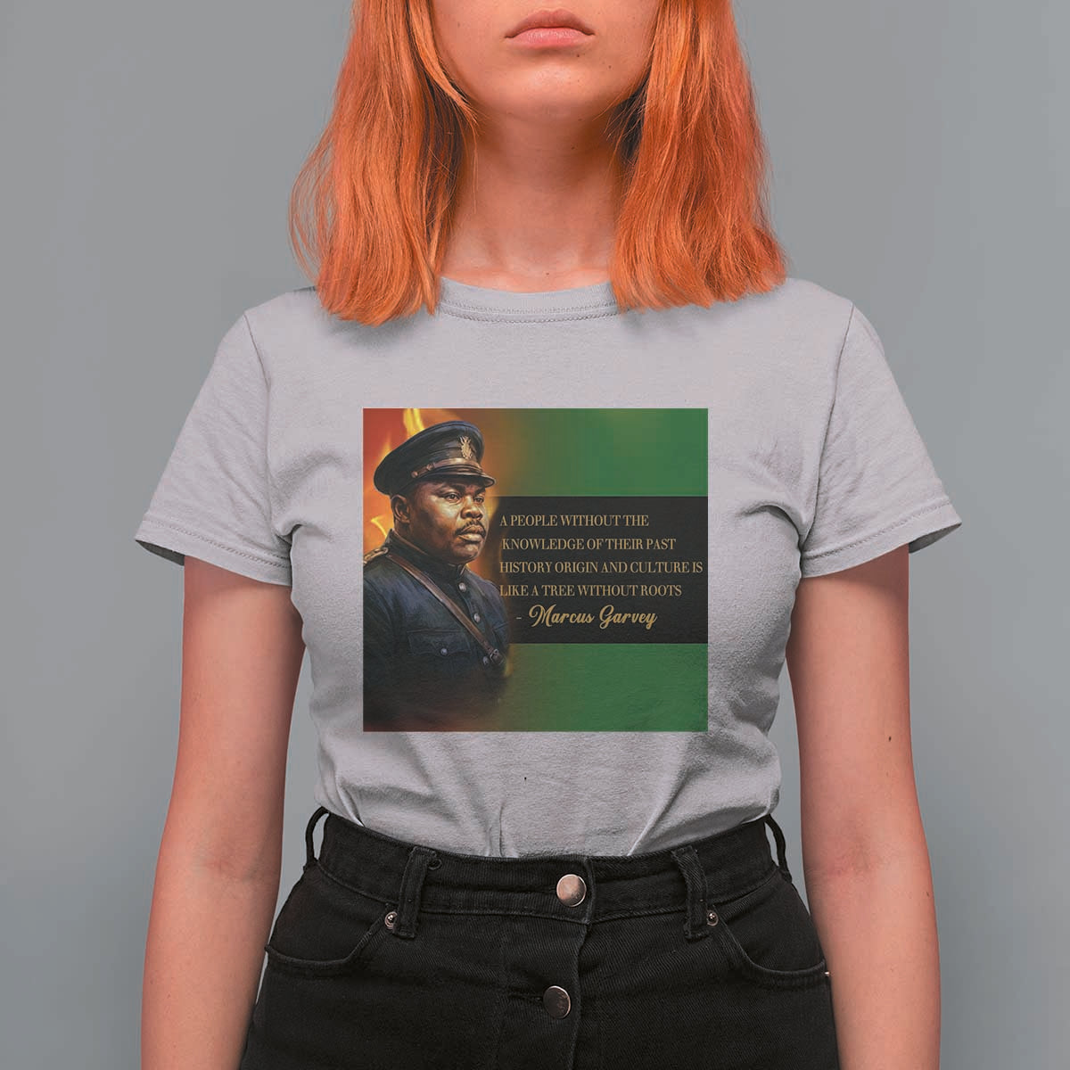 Marcus Garvey Pan African Flag T Shirt For Women A People Without Knowledge Of Their Past Quote