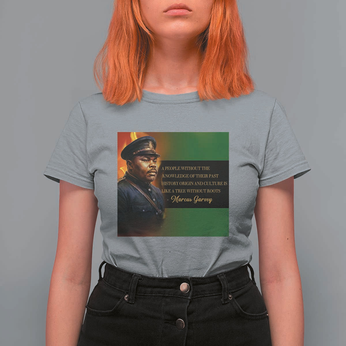Marcus Garvey Pan African Flag T Shirt For Women A People Without Knowledge Of Their Past Quote